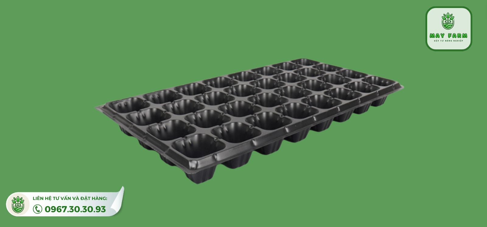 chỉ 8.000 đồng cho mỗi khay ươm hạt giống 32 lỗ khi mua lẻ tại may farm