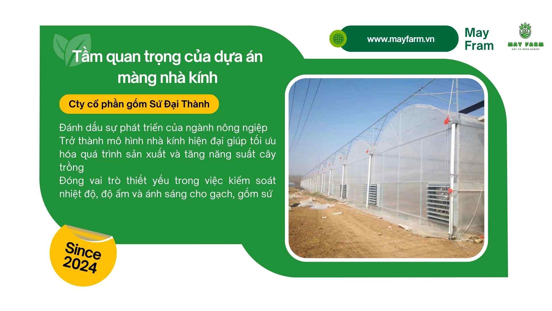 Tầm quan trọng của Dự án nhà kính 12.000 m2