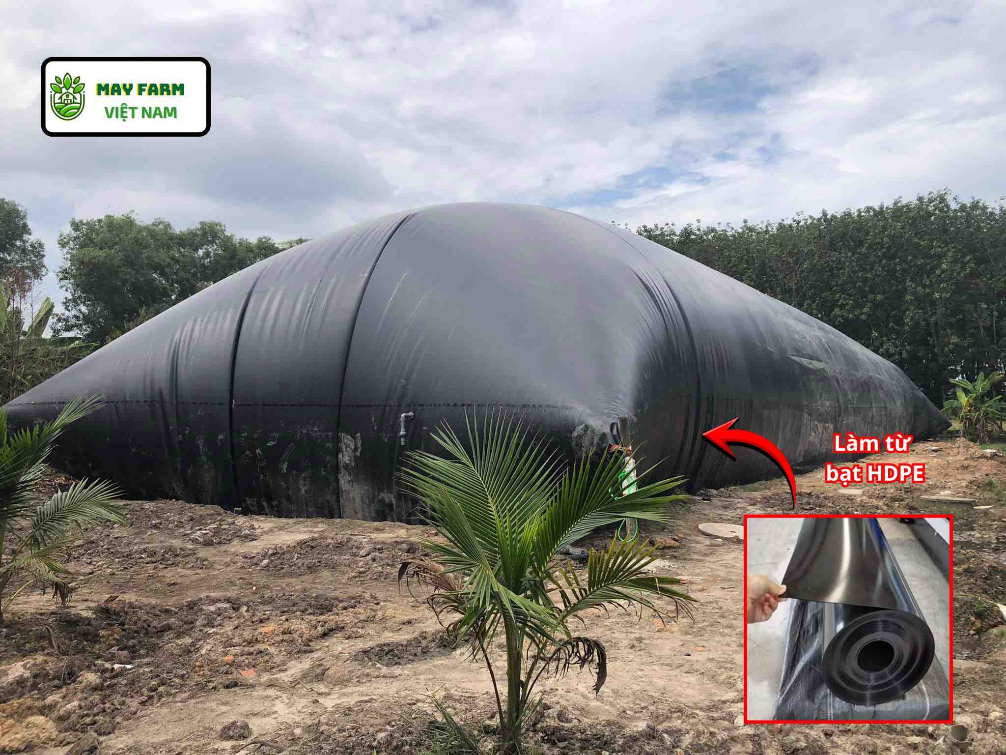 Túi Biogas Trại Heo HDPE 